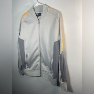 Jordan Craig Gray Bomber Jacket with Yellow Accents